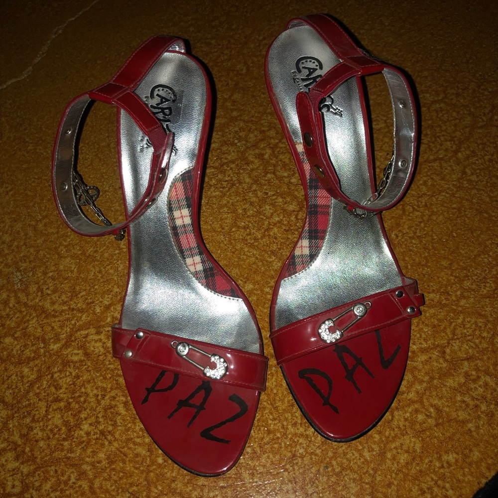 Carlos Santana Vintage Red Patent Leather Women's Sandals